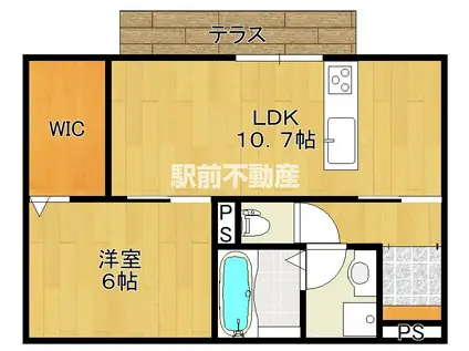 レガートII(1LDK/1階)の間取り写真