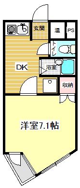 エスポ・アール(1DK/2階)の間取り写真