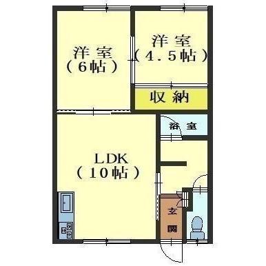 日吉ハイム(2LDK/2階)の間取り写真