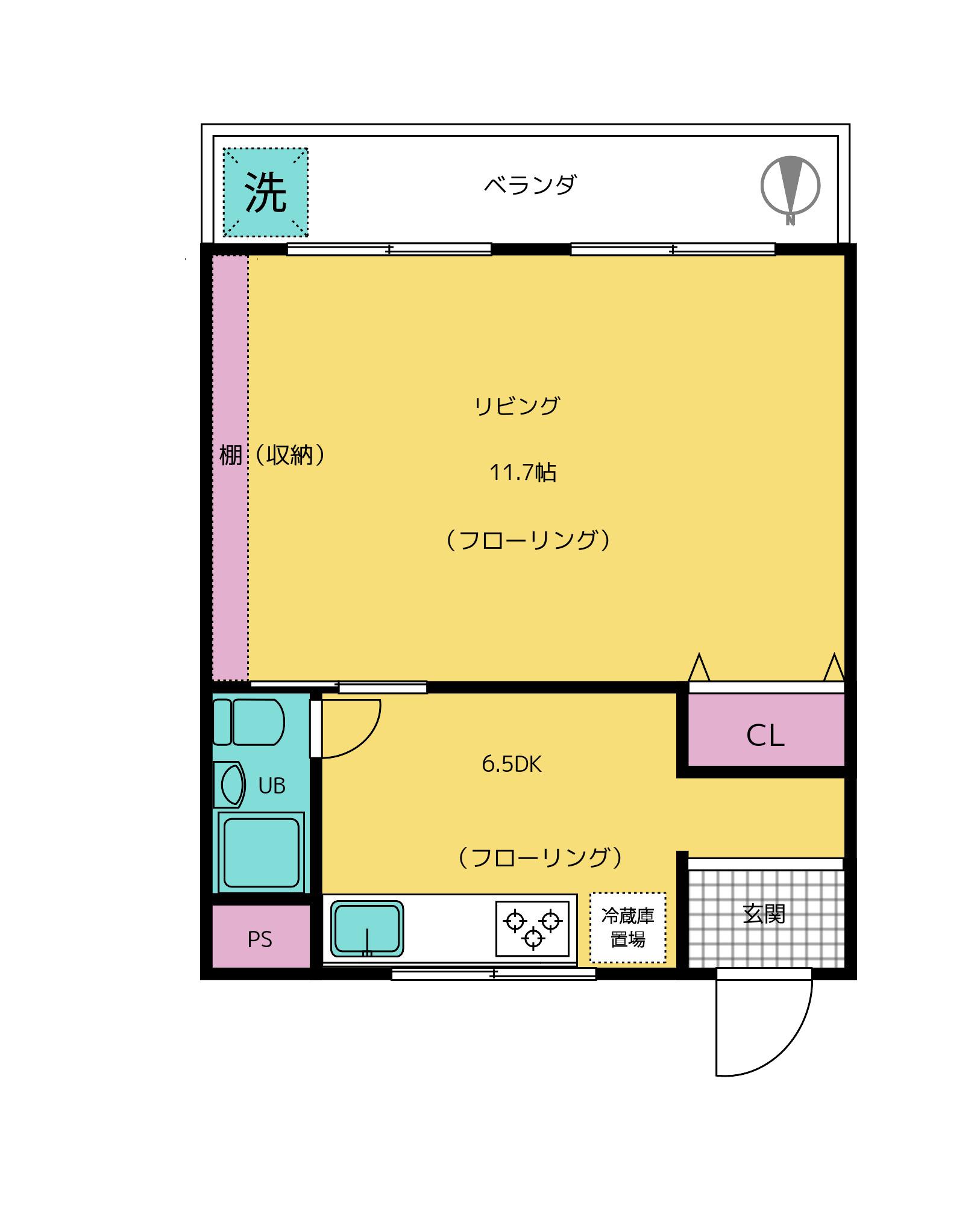 インペリアル岡崎(1DK/4階)の間取り写真