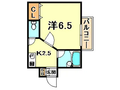 マンション王子(1K/1階)の間取り写真