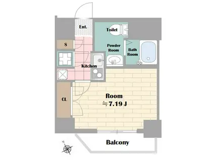 ディナスティ福島II(1K/9階)の間取り写真