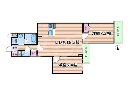 インペリアル大宮(1SLDK/3階)の間取り写真