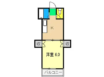 ガーデンタワー(1K/3階)の間取り写真
