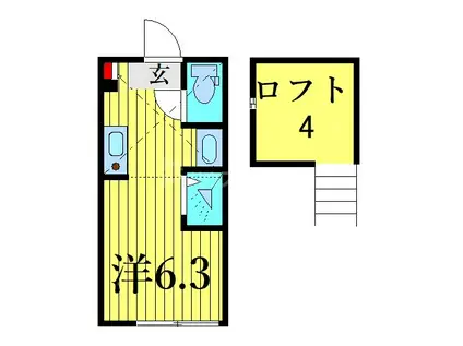 OKASIN(ワンルーム/1階)の間取り写真