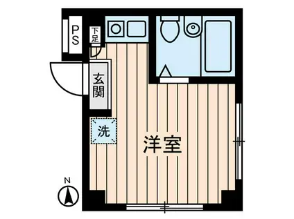 アムス堀ノ内B棟(ワンルーム/3階)の間取り写真