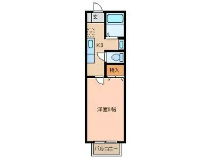 アヴァンセ富沢南 六番館(1K/1階)の間取り写真