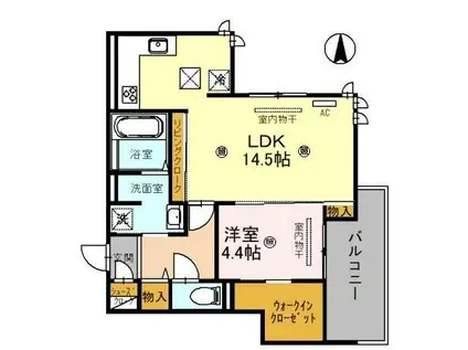 D-ROOMN・KII(1LDK/1階)の間取り写真