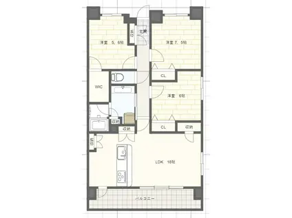 ワコーレ姫路城巽ガーデンズ(3LDK/13階)の間取り写真