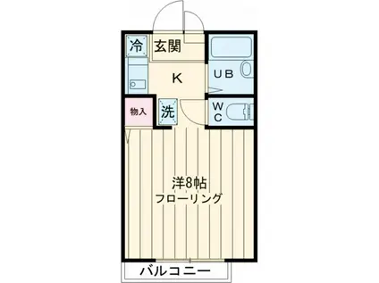 ガーディナル湯田(1K/1階)の間取り写真