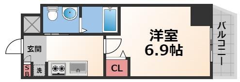 Mプラザ小阪駅前(1K/5階)の間取り写真
