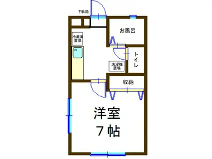 ロイヤルハイツIV(1K/1階)の間取り写真