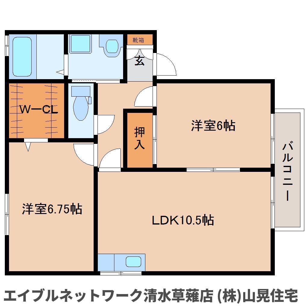 パティオ21 北(2LDK/2階)の間取り写真