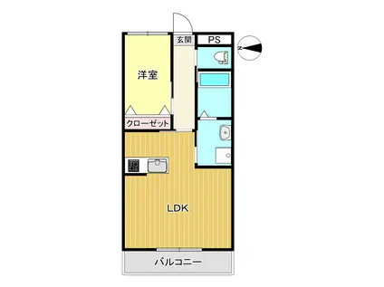 マインヒルズ六番館(1LDK/3階)の間取り写真