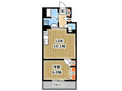 フドウ西川口ハイツ(1LDK/2階)の間取り写真