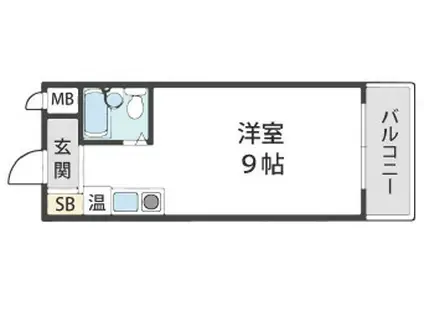 グリーンハイツ(ワンルーム/1階)の間取り写真
