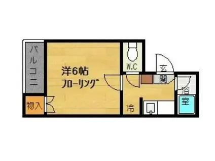 ホワイトシャトー平尾I(1K/4階)の間取り写真