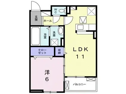 マリナ・デル・レイI(1LDK/1階)の間取り写真