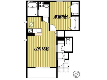 CLAVIS(1LDK/1階)の間取り写真