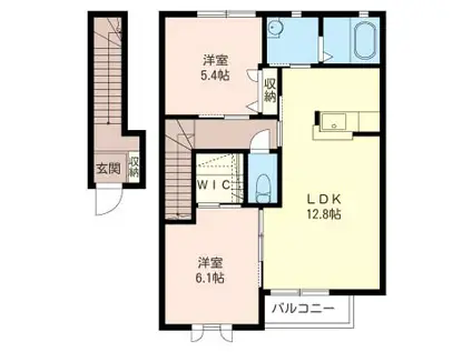 シャーメゾン・パレス(2LDK/2階)の間取り写真