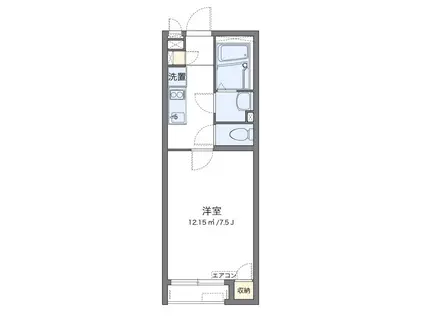 クレイノ桜ルミナス(1K/2階)の間取り写真