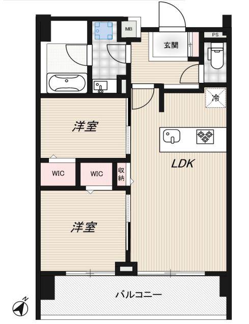 RIDGE豊洲(2LDK/10階)の間取り写真