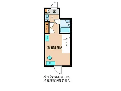 ライザ武蔵境(1K/8階)の間取り写真