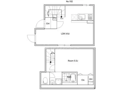 GLACIS(1LDK/B1階)の間取り写真