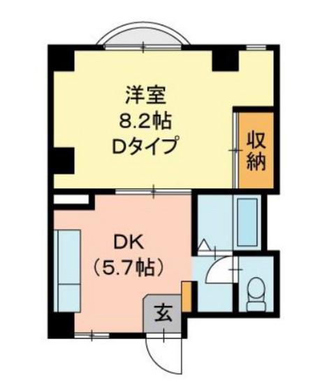 グレースシャトル伊島(1DK/3階)の間取り写真