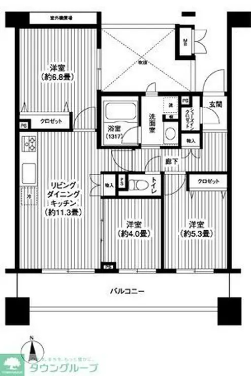 ピエス綱島 5階階 間取り
