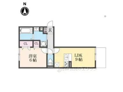 BRANSIA膳所(1LDK/3階)の間取り写真