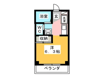 ツリーコート(ワンルーム/3階)の間取り写真