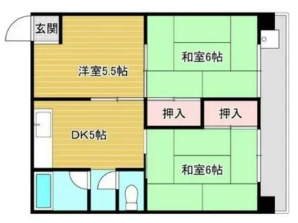 リノグランベル姫路(3DK/4階)の間取り写真