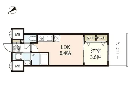 S-RESIDENCE空港通AWESOME(1LDK/12階)の間取り写真