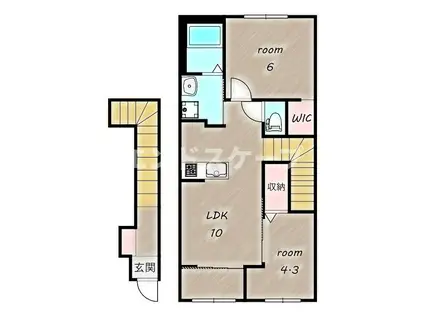 朝倉町アパート工事(2LDK/2階)の間取り写真