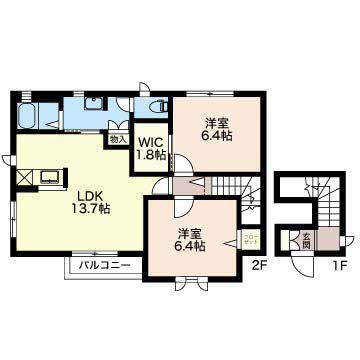 パストラル.S セ(2LDK/1階)の間取り写真