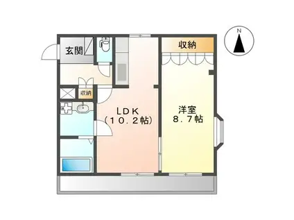 コンフォール前田II(1DK/2階)の間取り写真