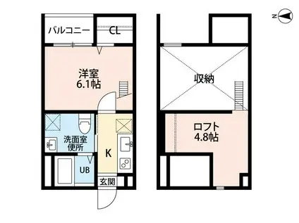 アラブランシュ中村 (1K/1階)の間取り写真