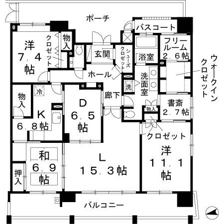 ロイヤルパークスなんば(3SLDK/14階)の間取り写真