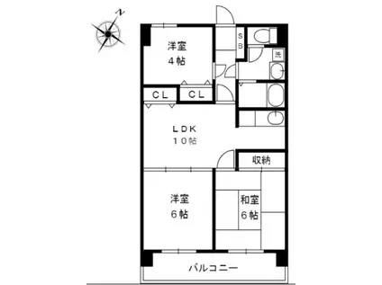 ポートアイランド坂戸(3LDK/6階)の間取り写真