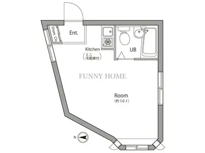 センチュリーコート(ワンルーム/2階)の間取り写真