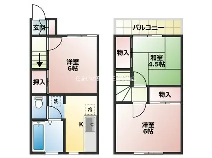ド・メーヌ・スズキ A棟(3K/1階)の間取り写真