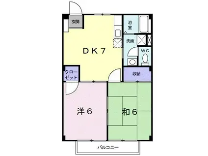 ハイツノア(2DK/2階)の間取り写真