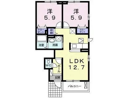 フォレスト ガーデン 柾(2LDK/1階)の間取り写真