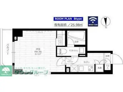 ステージグランデ亀戸アジールコート(1K/3階)の間取り写真