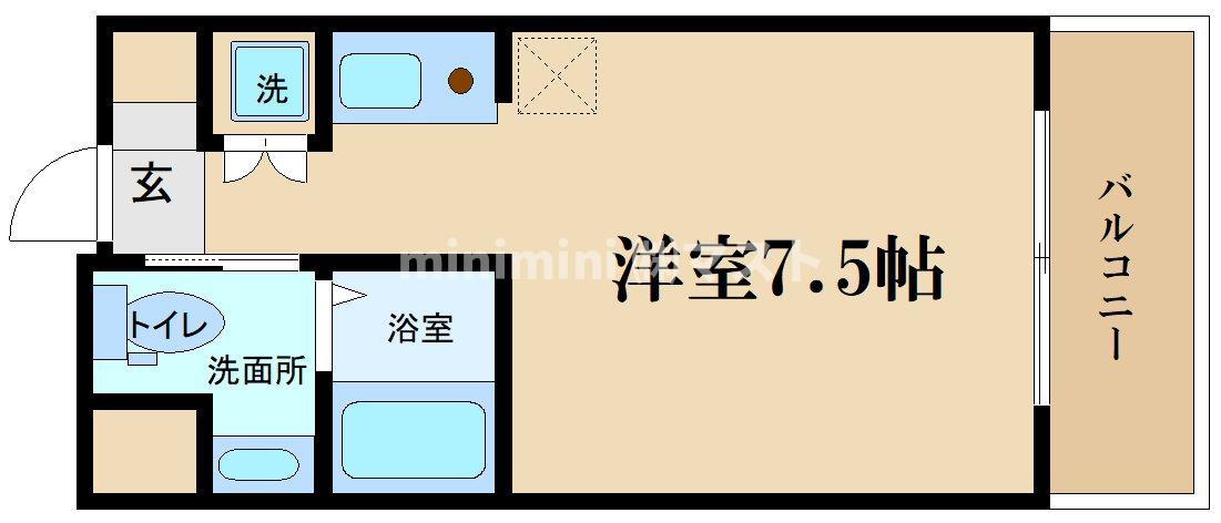 グランツ西大橋(ワンルーム/11階)の間取り写真