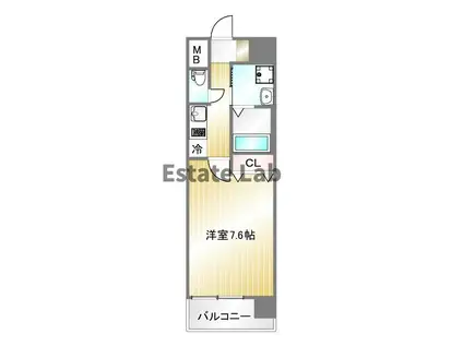 ピアグレース神戸(1K/6階)の間取り写真