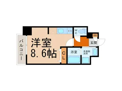 パルティール金山(ワンルーム/3階)の間取り写真