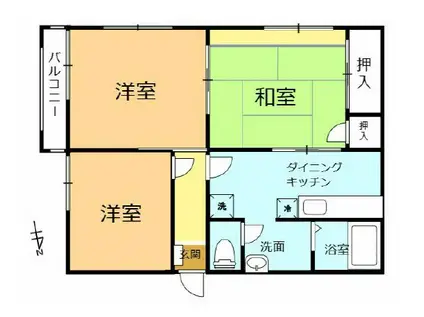 ハイツ今泉(3DK/2階)の間取り写真