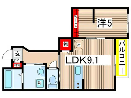 アングーテ(1LDK/1階)の間取り写真